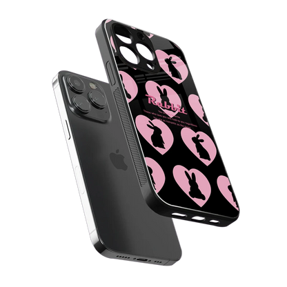 Bunny Love sleek iphone 13 pro cover with tempered glass back and TPU edges