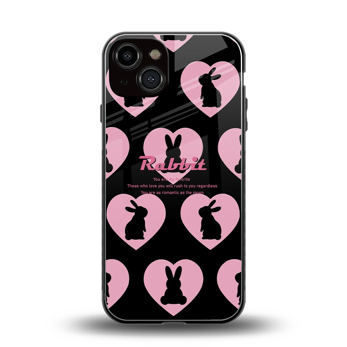 Bunny Love back phone cover | glass case for iphone 14