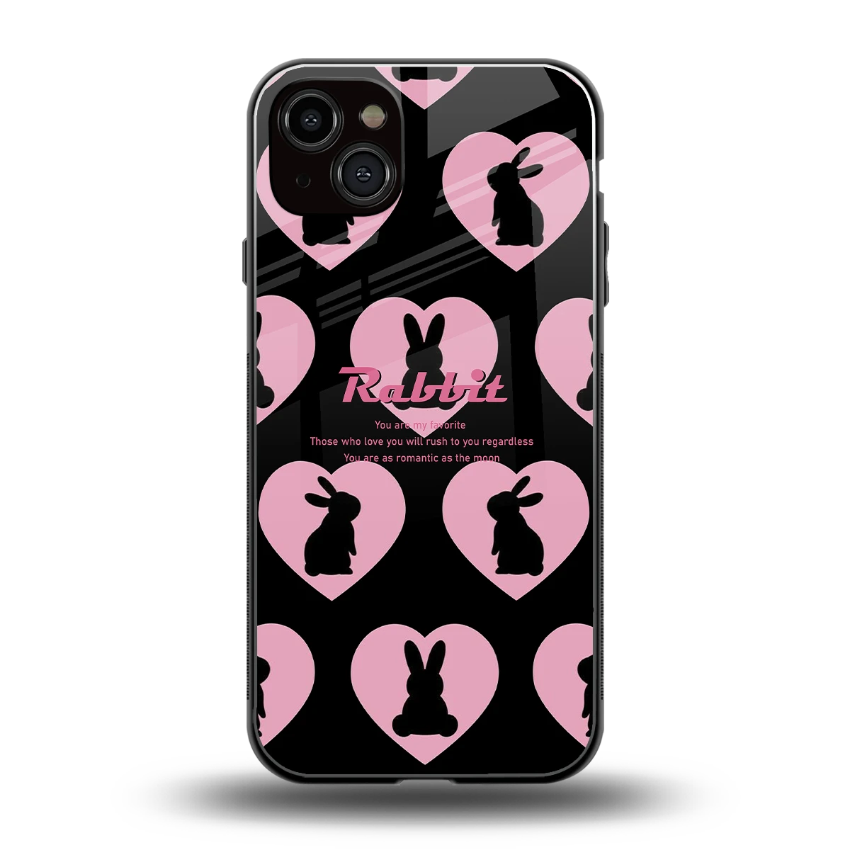 Bunny Love back phone cover | glass case for iphone 15 plus