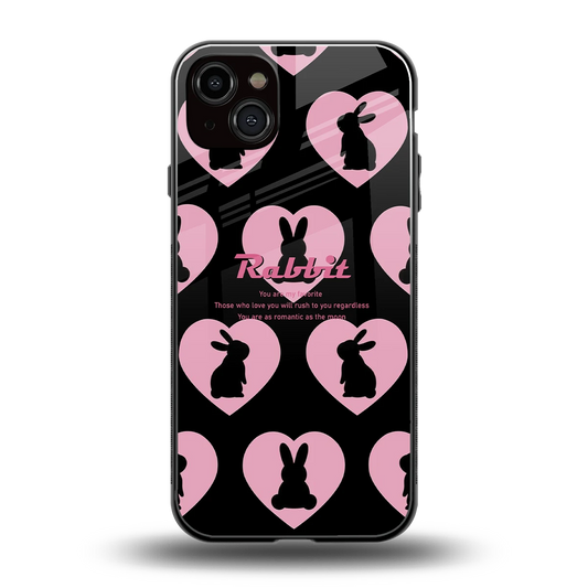 Bunny Love back phone cover | glass case for iphone 15 plus