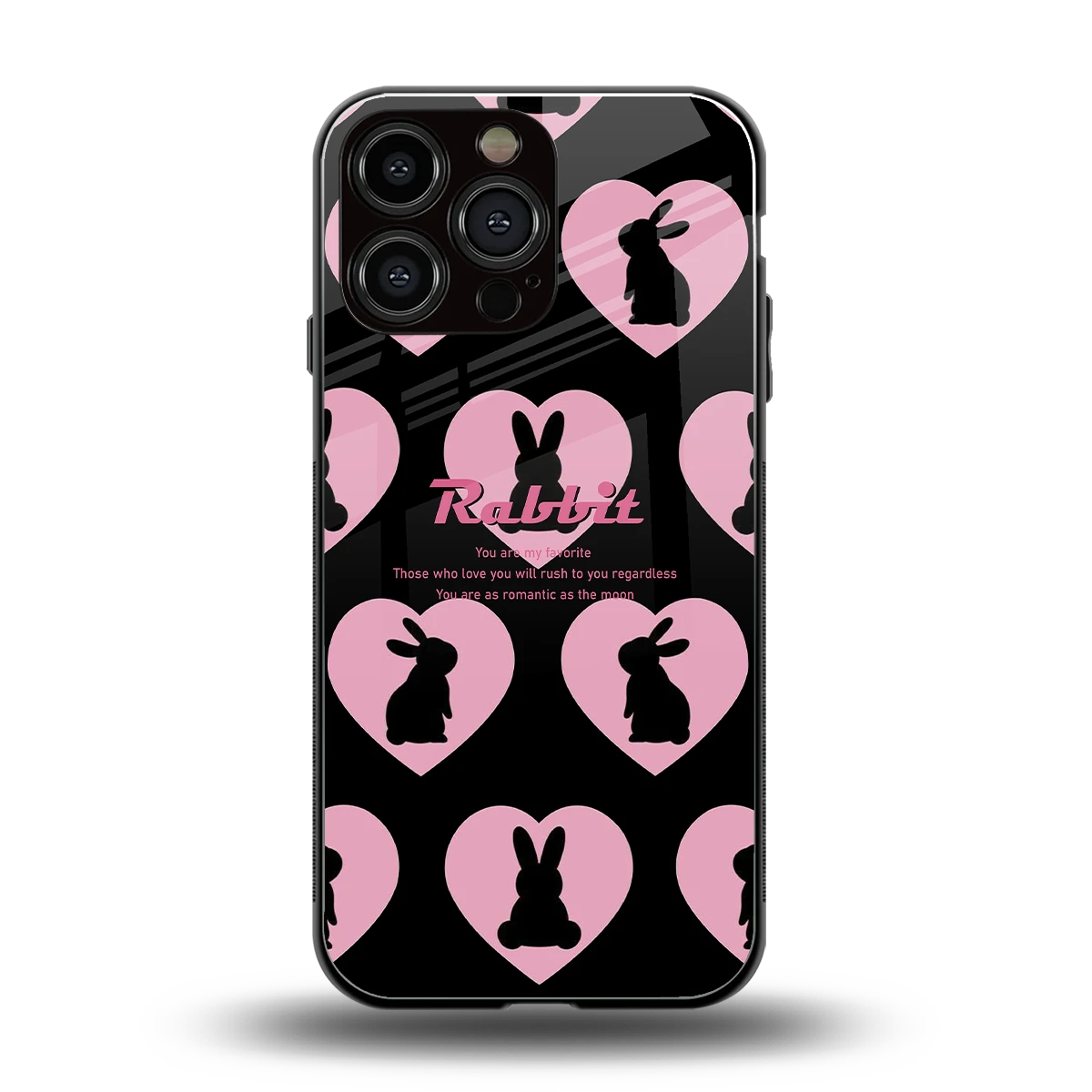 Bunny Love back phone cover | glass case for iphone 15 pro max