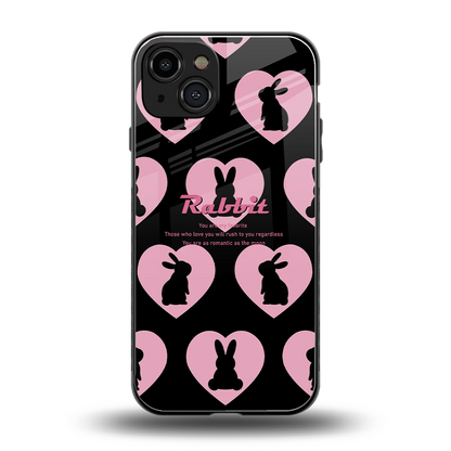 Bunny Love back phone cover | glass case for iphone 15