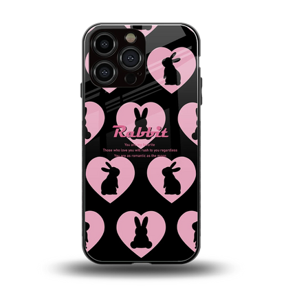 Bunny Love back phone cover | glass case for iphone 16 pro max
