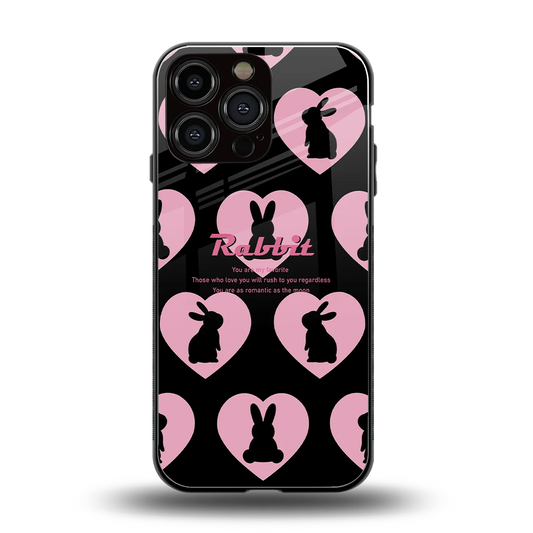 Bunny Love back phone cover | glass case for iphone 16 pro max