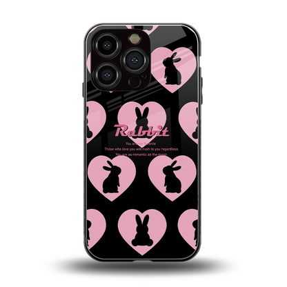 Bunny Love back phone cover | glass case for iphone 16 pro
