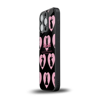 Bunny Love iphone 16 pro mobile cover | shockproof glass phone case