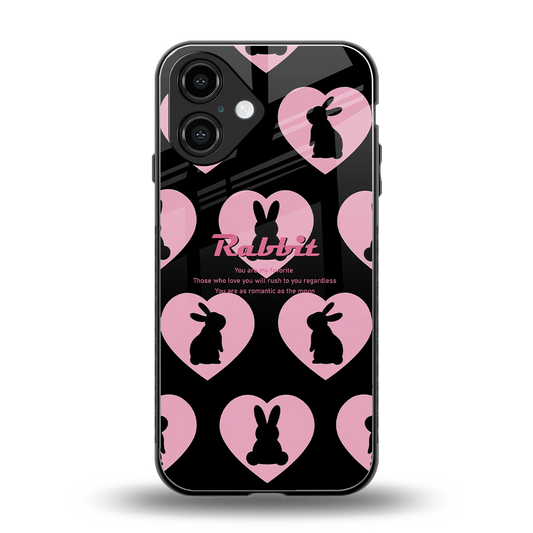 Bunny Love back phone cover | glass case for iphone 16