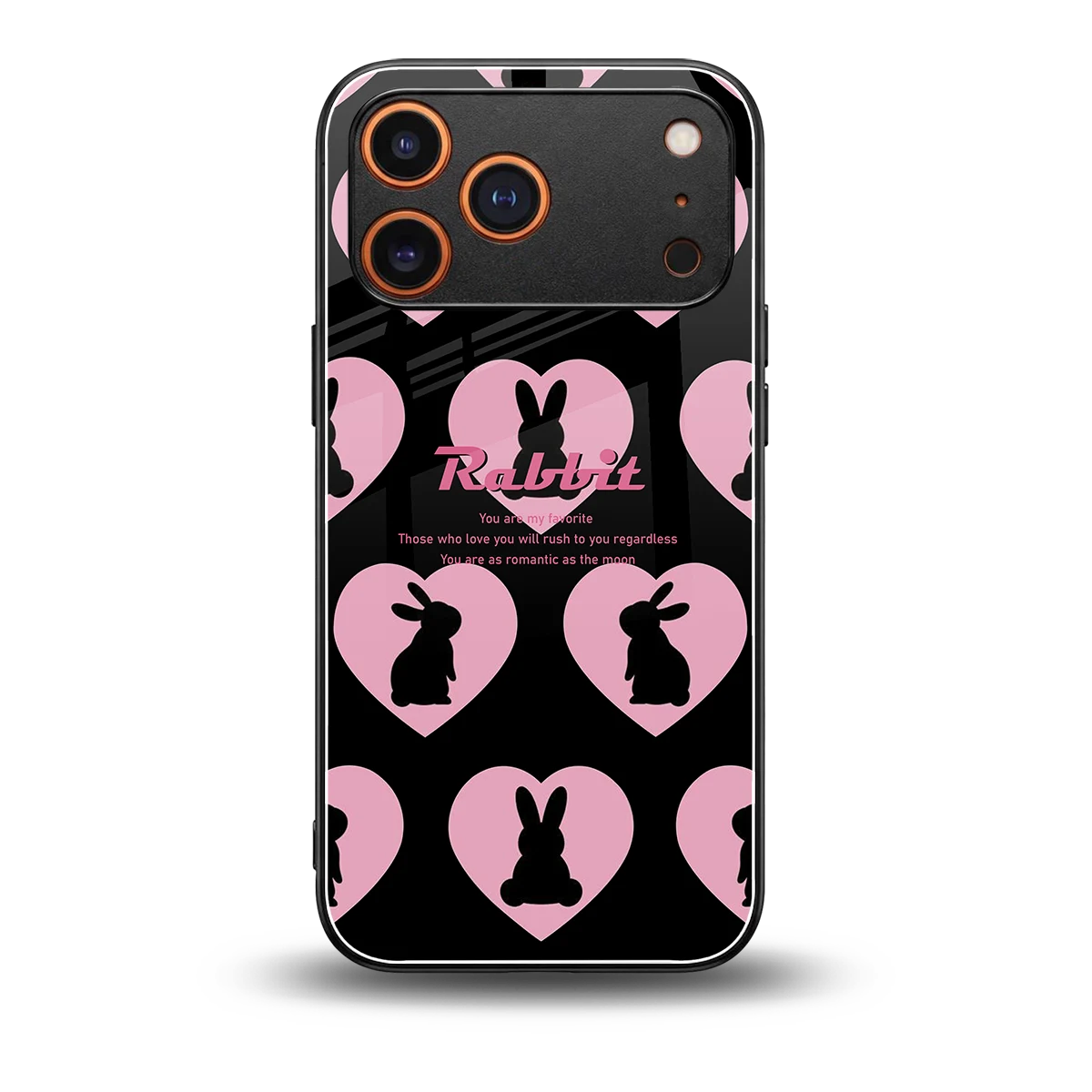 Bunny Love back phone cover | glass case for iphone 17 pro max
