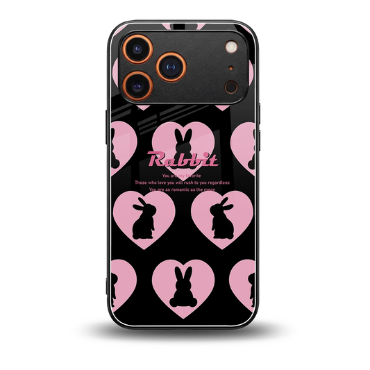 Bunny Love back phone cover | glass case for iphone 17 pro max