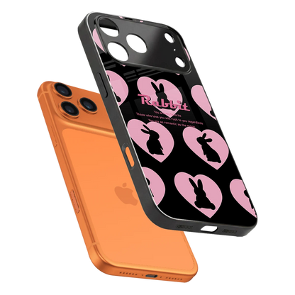 Bunny Love sleek iphone 17 pro max cover with tempered glass back and TPU edges