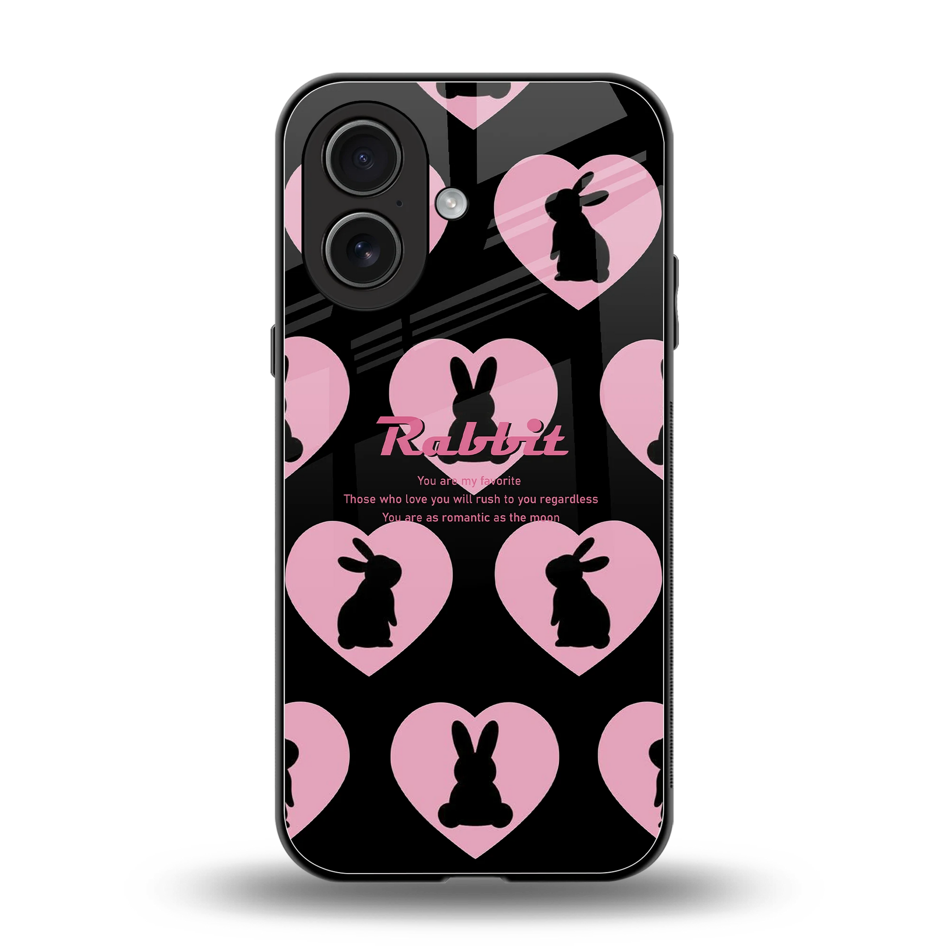 Bunny Love back phone cover | glass case for iphone 17