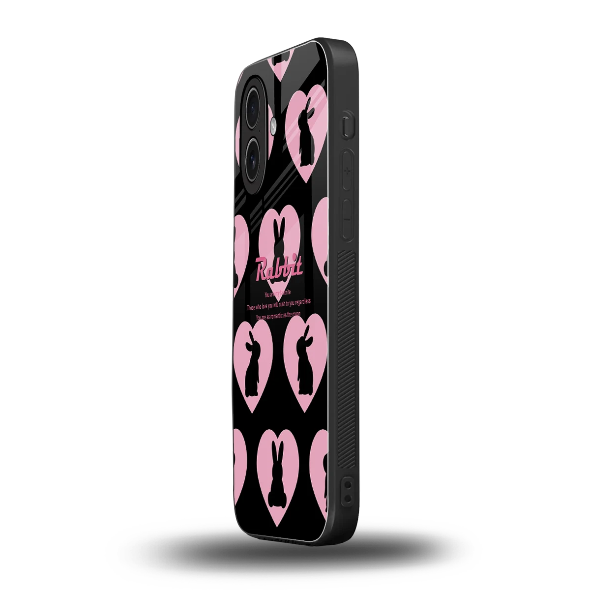 Bunny Love iphone 17 mobile cover | shockproof glass phone case