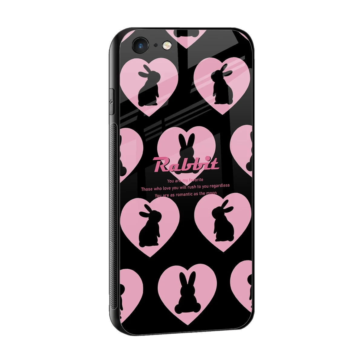 Bunny Love sleek iphone 6s plus cover with tempered glass back and TPU edges