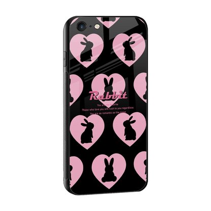 Bunny Love sleek iphone 6s plus cover with tempered glass back and TPU edges