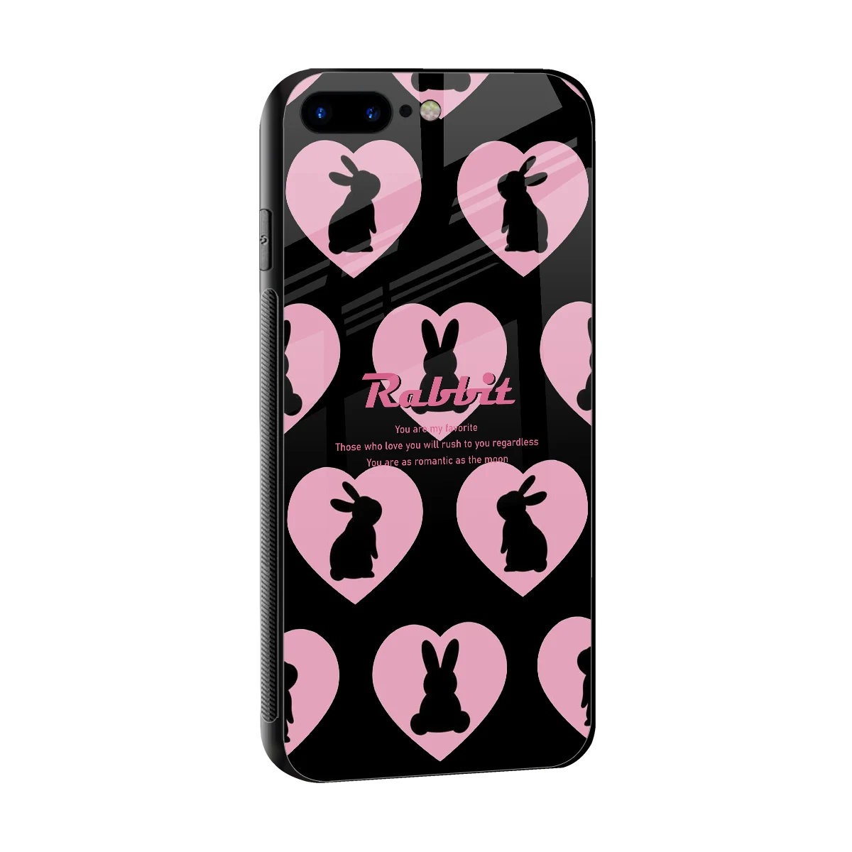 Bunny Love sleek iphone 8 plus cover with tempered glass back and TPU edges