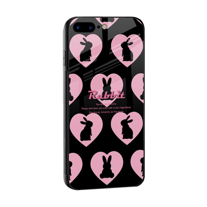 Bunny Love sleek iphone 8 plus cover with tempered glass back and TPU edges