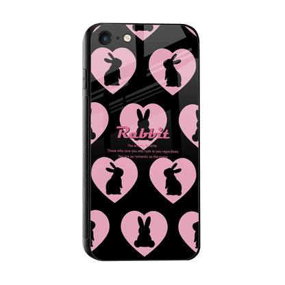 Bunny Love sleek iphone 7 cover with tempered glass back and TPU edges