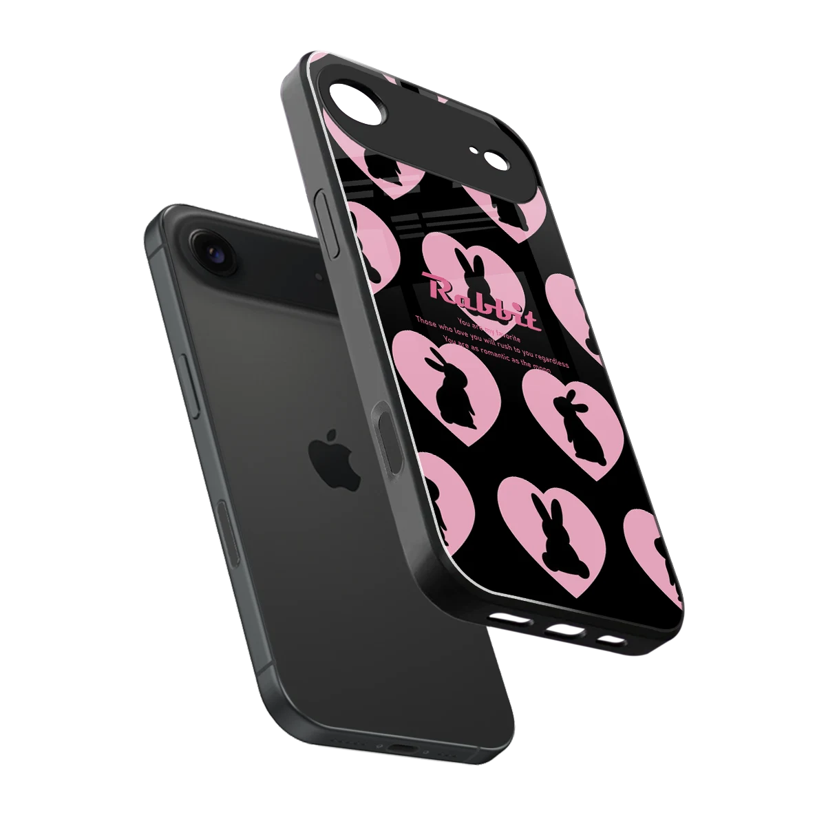Bunny Love sleek iphone air cover with tempered glass back and TPU edges