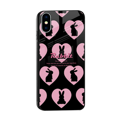 Bunny Love sleek iphone x cover with tempered glass back and TPU edges