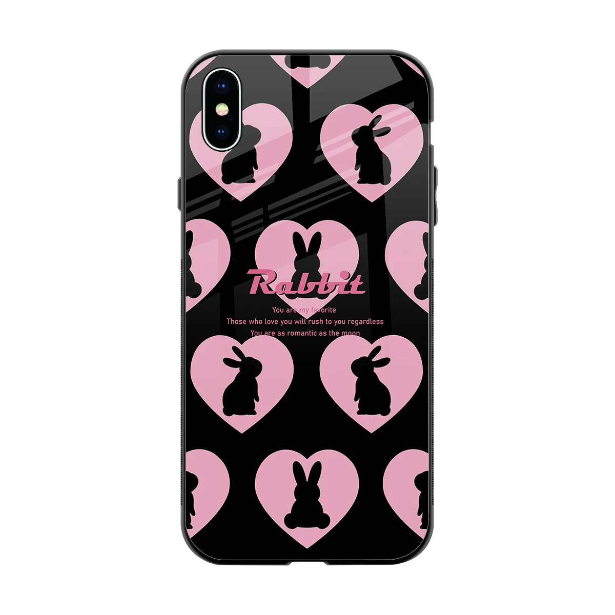 Bunny Love back phone cover | glass case for iphone xs max