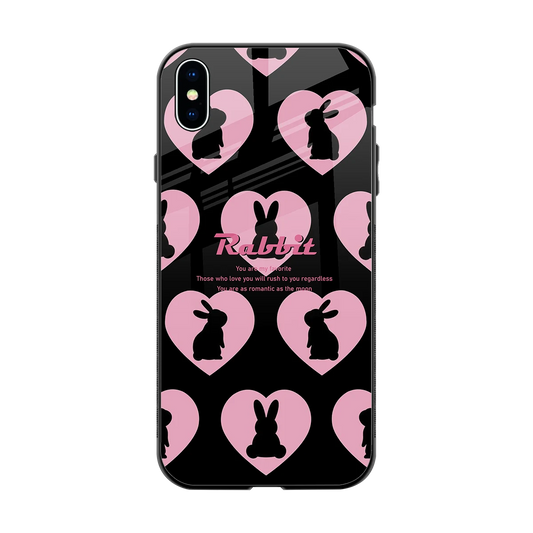 Bunny Love back phone cover | glass case for iphone xs max