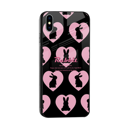 Bunny Love sleek iphone xs max cover with tempered glass back and TPU edges