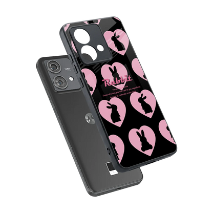 Bunny Love sleek motorola edge 40 neo 5g cover with tempered glass back and TPU edges