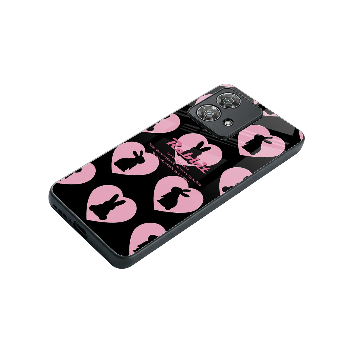 Bunny Love stylish phone case for motorola edge 40 neo 5g | glossy glass and slim fit