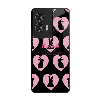 Bunny Love back phone cover | glass case for motorola edge 50 fusion