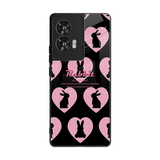 Bunny Love back phone cover | glass case for motorola edge 50 fusion