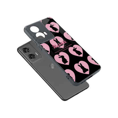 Bunny Love sleek motorola edge 50 fusion cover with tempered glass back and TPU edges