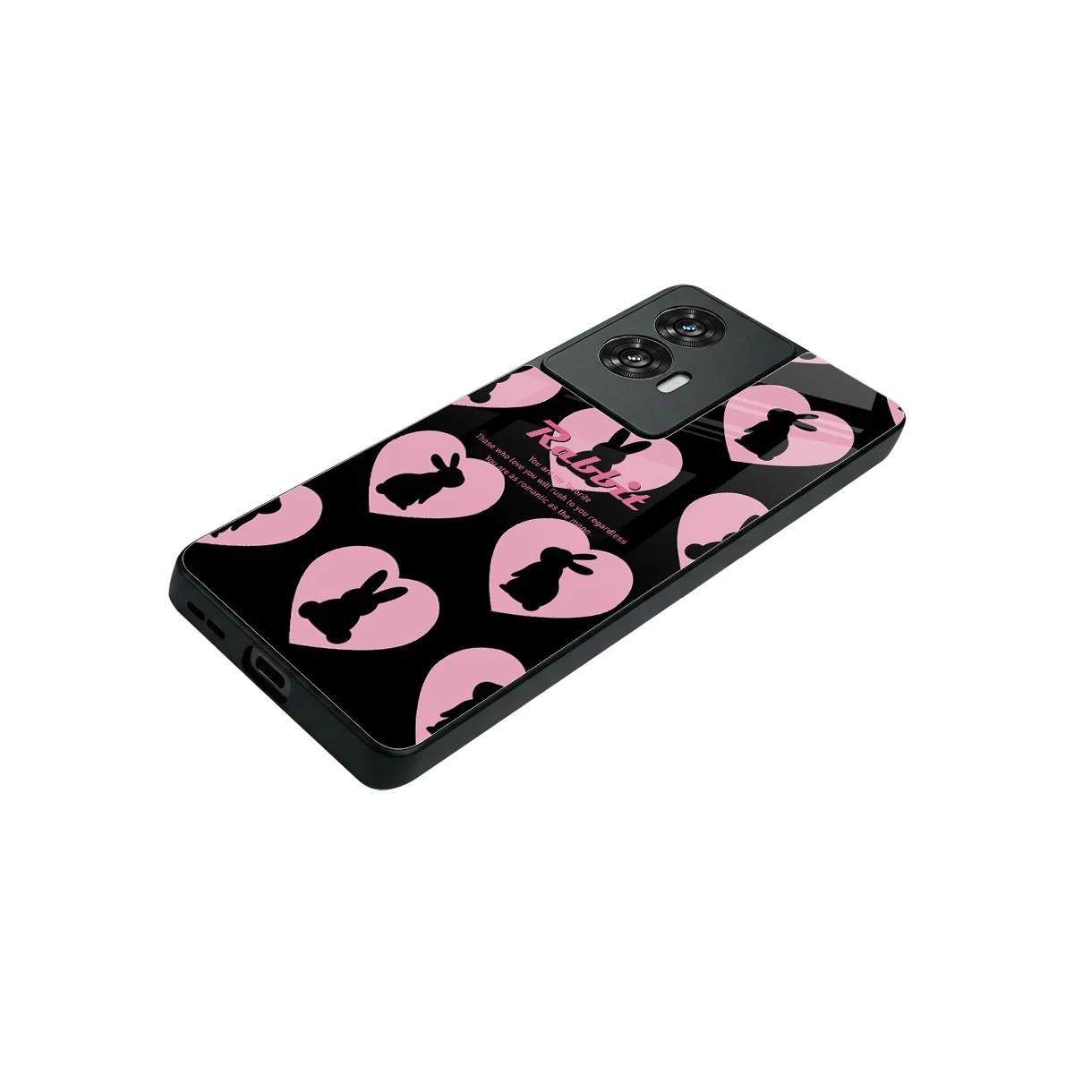 Bunny Love stylish phone case for motorola edge 50 fusion | glossy glass and slim fit