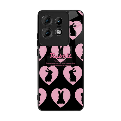 Bunny Love back phone cover | glass case for motorola edge 50 pro
