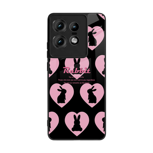 Bunny Love back phone cover | glass case for motorola edge 50 pro