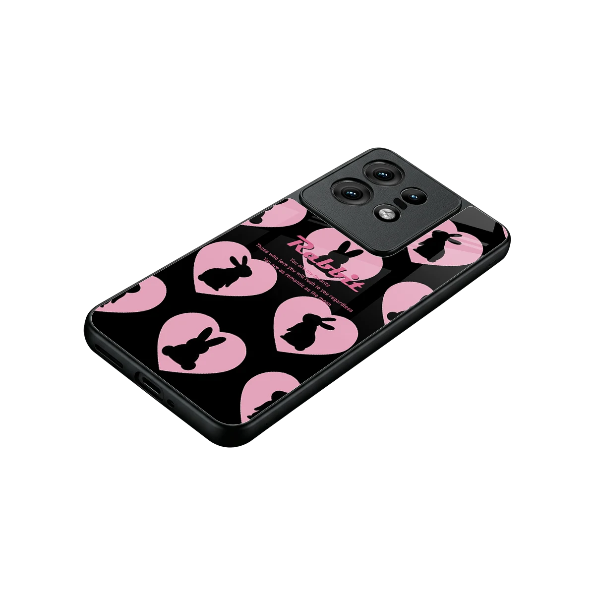 Bunny Love stylish phone case for motorola edge 50 pro | glossy glass and slim fit