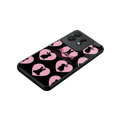Bunny Love stylish phone case for motorola edge 50 pro | glossy glass and slim fit