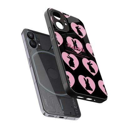 Bunny Love sleek nothing phone 1 cover with tempered glass back and TPU edges