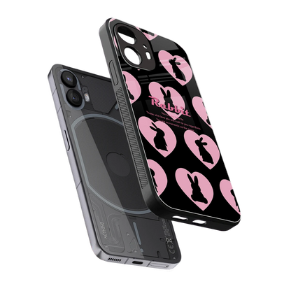 Bunny Love sleek nothing phone 2 cover with tempered glass back and TPU edges