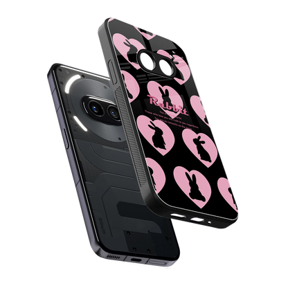 Bunny Love sleek nothing phone 2a plus cover with tempered glass back and TPU edges