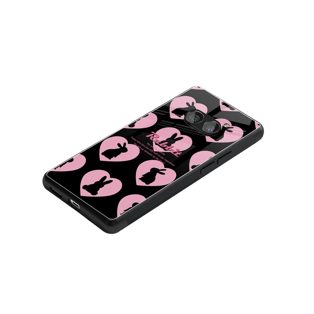 Bunny Love stylish phone case for nothing phone 2a plus | glossy glass and slim fit