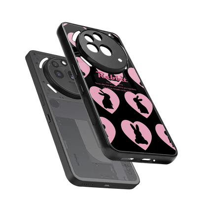 Bunny Love sleek nothing phone 3a pro cover with tempered glass back and TPU edges