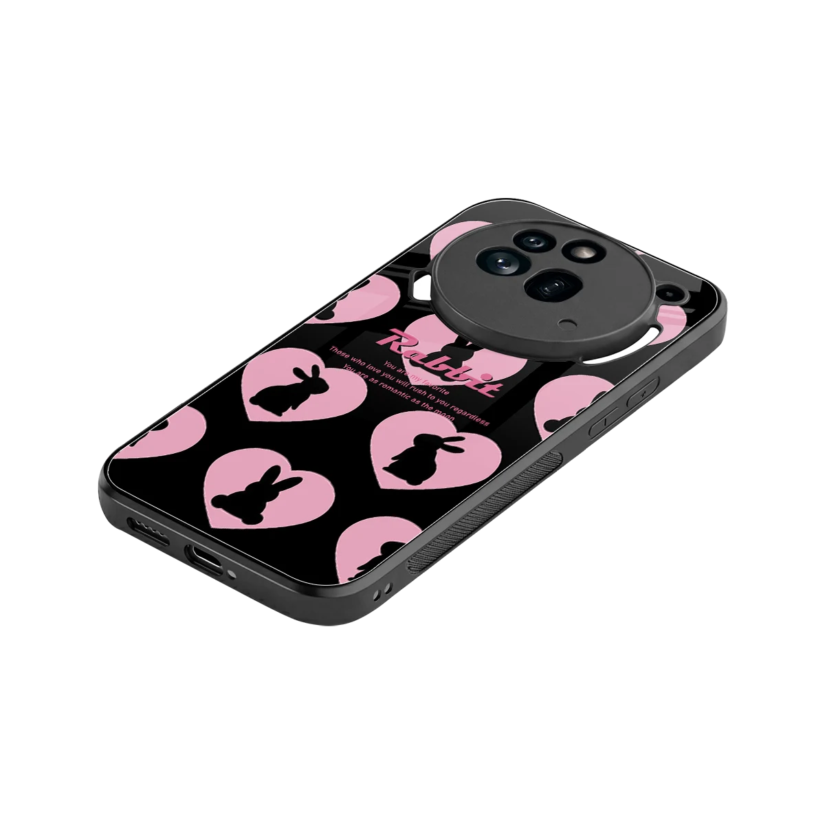Bunny Love stylish phone case for nothing phone 3a pro | glossy glass and slim fit
