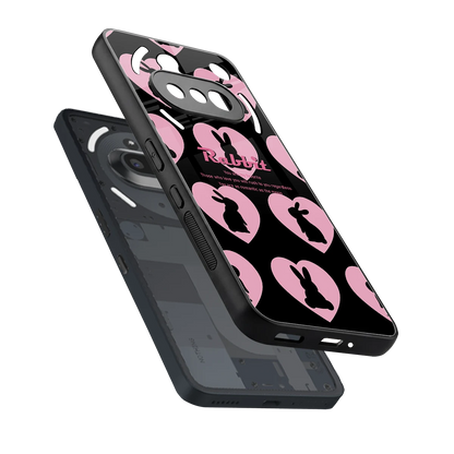 Bunny Love sleek nothing phone 3a cover with tempered glass back and TPU edges