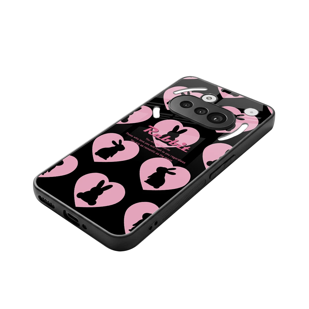 Bunny Love stylish phone case for nothing phone 3a | glossy glass and slim fit