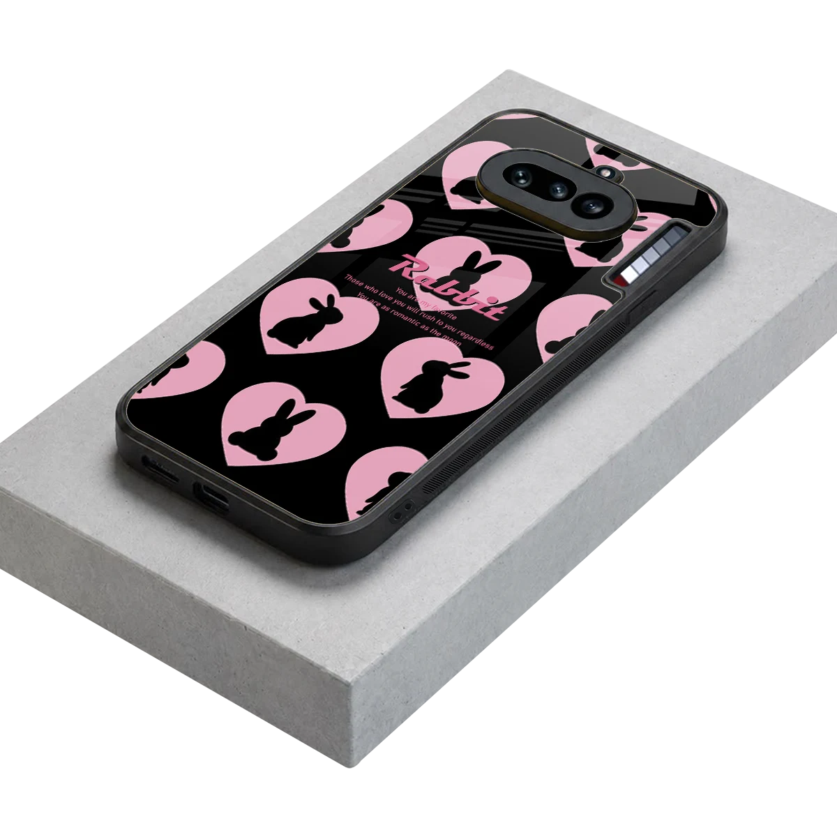 Bunny Love stylish phone case for nothing phone 4a | glossy glass and slim fit