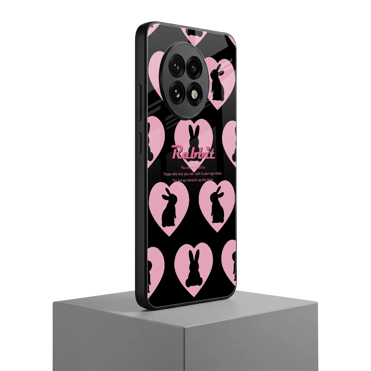 Bunny Love oneplus 13r mobile cover | shockproof glass phone case