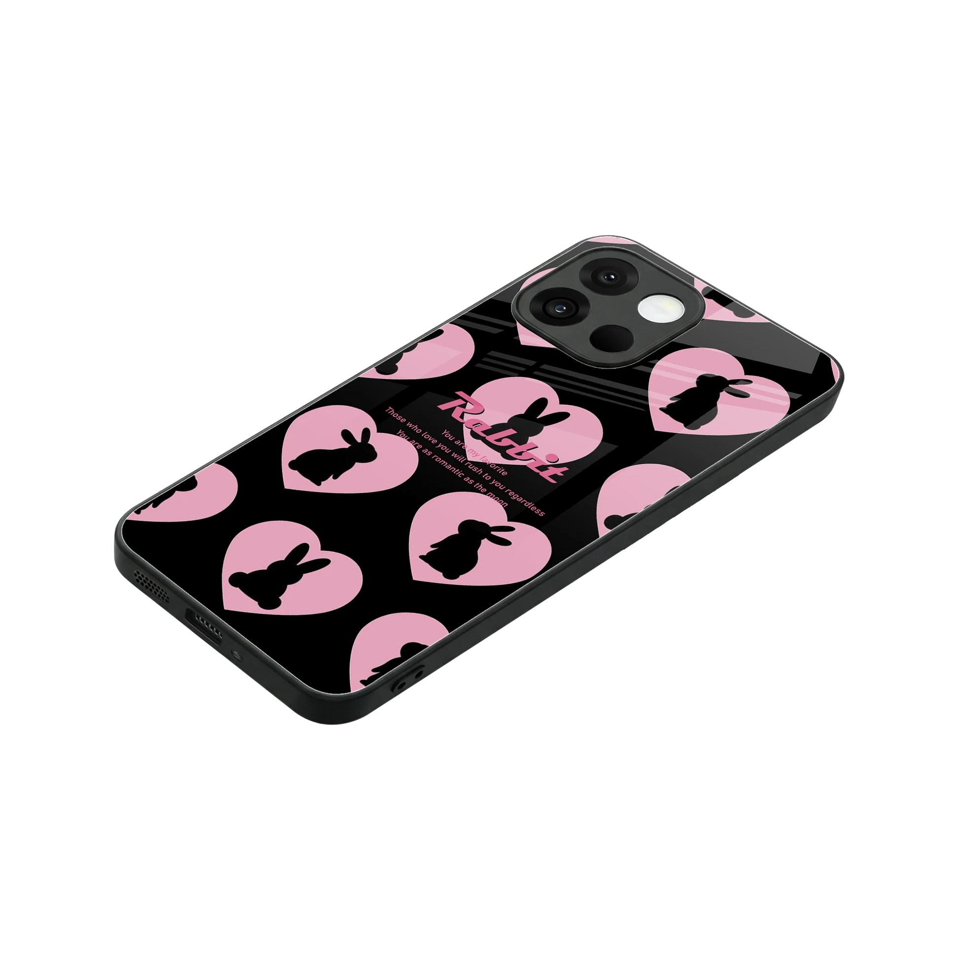 Bunny Love stylish phone case for oneplus 13s | glossy glass and slim fit