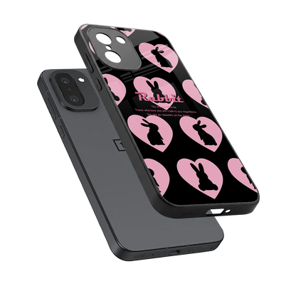 Bunny Love sleek oneplus 15r cover with tempered glass back and TPU edges