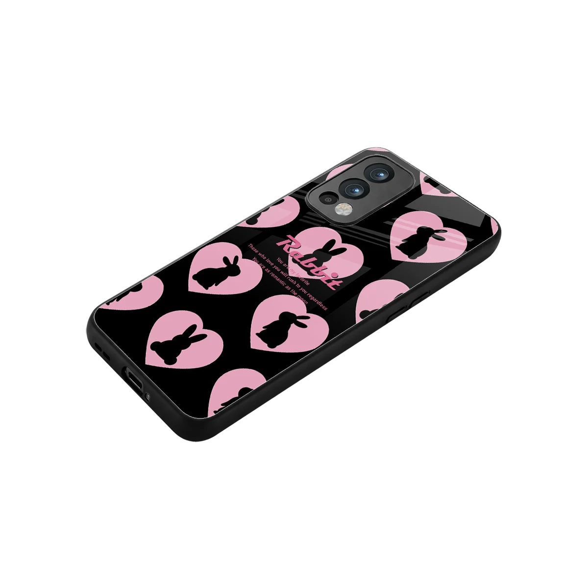 Bunny Love stylish phone case for oneplus nord 2 | glossy glass and slim fit