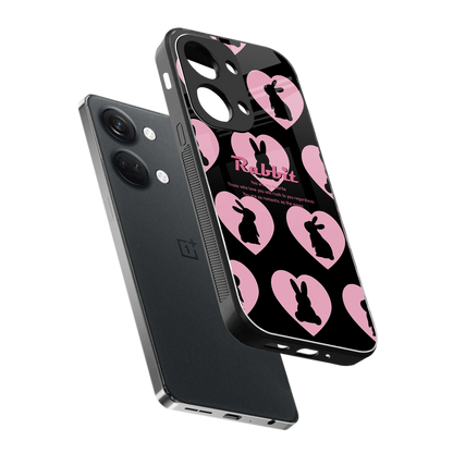 Bunny Love sleek oneplus nord 3 cover with tempered glass back and TPU edges
